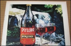 1970 Taylor Burgundy Wine Print Ad Advertisement Vintage Company A Great Dinner