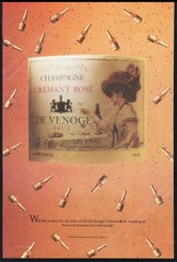 1987 Champagne de Venoge Cremant Rose Brut bottles photo vintage print ad