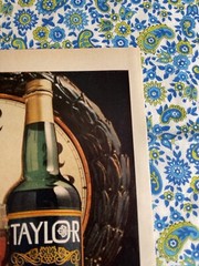 Vintage 1969 Taylor New York State Port Wine Print Ad Clock Wine Glass