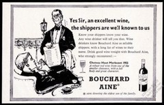 1959 Chateau Haut Marbuzet 1952 wine bottle Bouchard Aine vintage UK print ad