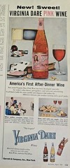 1957 Virginia Dare Pink After Dinner Wine vintage ad