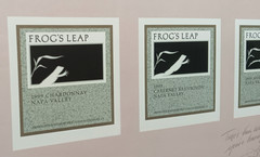Frog&rsquo;s Leap Wine Napa Valley Framed Label Art Signed by Winemaker John Williams