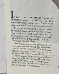 1944 Wine Advisory Board Vtg Ad « As A Duck Shoot Goes … 10.375&Prime; x 14 »
