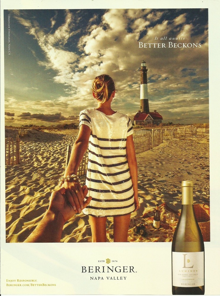 2015 Beringer Wine Luminus Oak Knoll District Napa Valley print ad advertisement