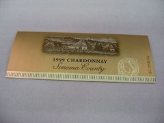 Chateau Souverain 1999 Sonoma County Chardonnay Wine Label Unused Gold Foil