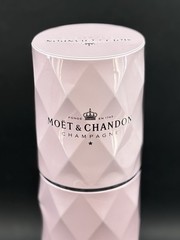 Moët Chandon Pink Rose Champagne Empty Bottle Holder Tin Case France Diamond