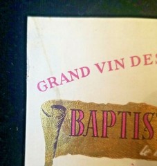 VNTG WINE LABEL 1960 BAPTISTIN CARACOUS Grand vin des Côtes de Provence ROSE