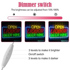 Open Liquor Beer Wine Neon Sign For Business Wall Decor, Usb Powered Neon Bar…