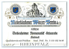 1982 Niederkirchen Deidesheimer Weinstrasse German Wine Label Original S9