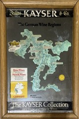 Julius Kayser & Co. Wine Regions Sign Black Blue Brown German Collectible