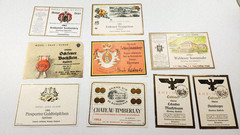 Vintage wine label Lot of 9 German 1962, 1966, 1967