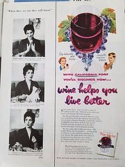 1954 Wine Selector Guide Book Wine Glass California Port Original Color Ad