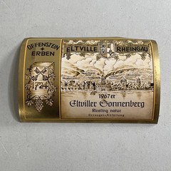 Vintage Wine Bottle Label — 1967 Offenstein Erben Eltviller Sonnenberg Riesling