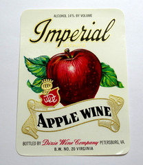 Vintage Imperial Brand Apple Wine Label VA USA