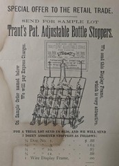 1890 ADVERTISEMENT HANDBILL, TRAUT s BOTTLE STOPPERS Traut & Hine NEW BRITAIN CT