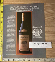 Inglenook Napa Valley 1977 Charbono Wine PAPER Promotional Print Advertisement