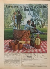 1972 Lancers Wine Rose & Vinho Blanco PRINT AD Couples Picnic Pack Offer VTG 70s