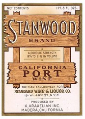 C1930S STANWOOD WINE BOTTLE LABEL MADERA CALIFORNIA ORIGINAL VINTAGE PORT