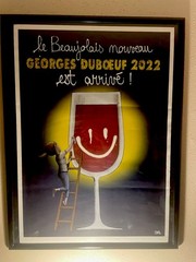 Georges Duboeuf 2022 Beaujolais Nouveau « Est Arrivé » – Framed Lithograph Print