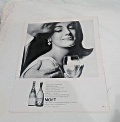1967 Moet & Chandon champagne bottle Brut vintage print ad – 11 x 8.5 in