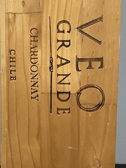 Veo Grande Wood Wine Box Crate Chardonnay Chile Gift