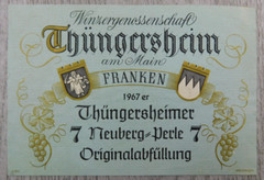 Winzergenossenschaft Thüngersheim am Main Franken Neuberg German VTG Label Wine
