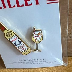 New! Lilet set of two enamel lapel hat pins French apéritif wine