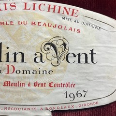 MOULIN A VENT du Domaine 1967 RARE Vintage FRENCH WINE LABEL Alexis Lichine Co.
