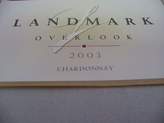 2003 Landmark Overlook Chardonnay Wine Label Collectible Sonoma Valley