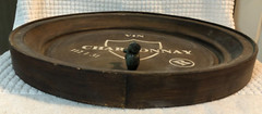 VTG WINE BARREL TOP SPIGOT METAL SIGN VIN CHARDONNAY BAR DECOR WALL HANGING 16 « 