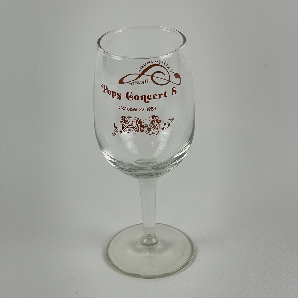 Vallejo Music Theater Pops Concert Wine Glass 1983 Vallejo California
