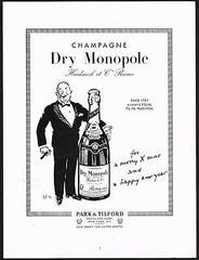 1950s Vintage Heidsieck Reims Dry Monopole Champagne Wine MCM Bar Art Print Ad