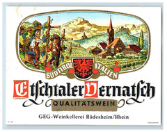 1960&rsquo;s-80&rsquo;s Etschtaler Dernatsch Qualitatswein Gehaltvoll German Wine Label S72E