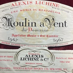 MOULIN A VENT du Domaine 1967 RARE Vintage FRENCH WINE LABEL Alexis Lichine Co.