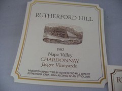 Vintage 1982 Rutherford Hill Chardonnay Wine Label Set Napa Valley Jaeger