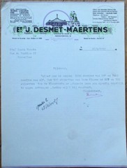 Wine Press Color Vignette 1952 Letterhead: J. Desmet-Maertens, Rumbeke