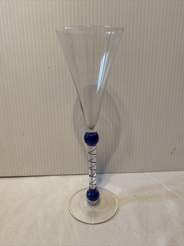 Martini & Rossi Asti Champagne Flute Glass Millennium 2000 Flared Design 9.5”