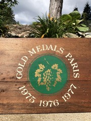 Vintage Wood French Wine Bordeaux Chardonnay Vineyard Cellar Advertising Sign