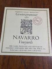 Old & Rare 1982 Navarro Wine Label Mendocino County Perfect Condition