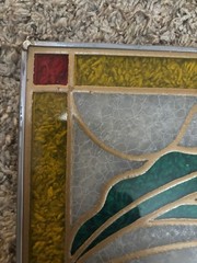 VINTAGE 1980’S SPUMANTE BALLATORE WINE STAINED GLASS SIGN 18.5” X 17”