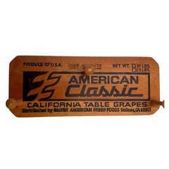 VTG California Table Grapes Wooden Wall Rack Produce Crate Advertising Sign Hook