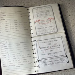 Vintage 1982 Wine Label Register