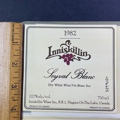 Vintage 1982 Inniskillin Winery Seyval Blanc Wine UNUSED Paper Label Niagara Q86