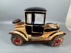 Vintage 1969 Borghini Italy Ceramic Car Wine Bottle Unopened Full Decanter