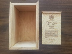 De Montal Armagnac Small Wooden Box & Bottle – Box is 4-14&Prime; x 2-1/2&Prime; x 2-1/2&Prime;