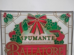 RARE Christmas Holiday Ballatore Spumante California Sparkling Wine Glass Sign