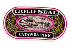 Vintage – Gold Seal Catawba Pink Wine Label Hammondsport NY – XL1i