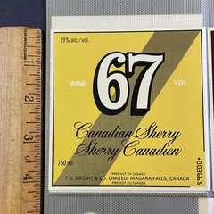 Vintage 1967 Brights Winery 67 Canadian Sherry Wine UNUSED Paper Label Q139