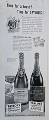 1950 Taylor&rsquo;s New York State Champagne Sparkling Burgundy Wine Vintage ad