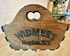 Vintage Widmer&rsquo;s Wine Cellars Wood Slat Basket Naples NY Rustic Home Decor 7×18&Prime;